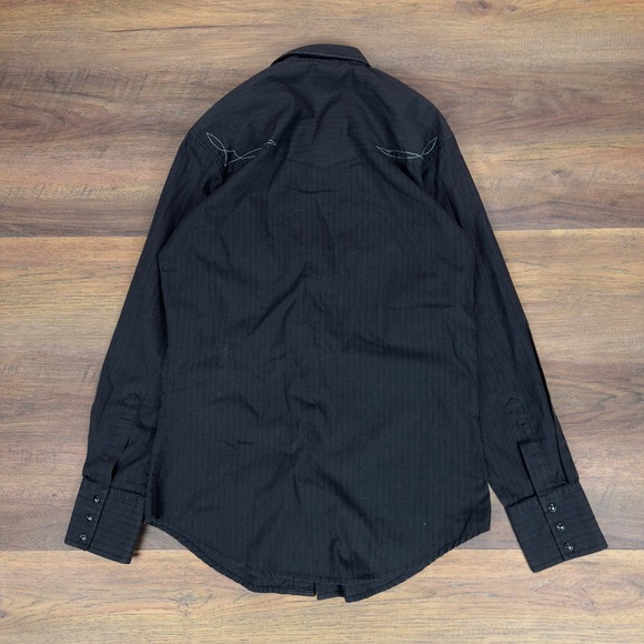 Wrangler Mens Black Western Cowboy Embroidered Button Down Shirt Small WTMH50674 - Picture 3 of 6